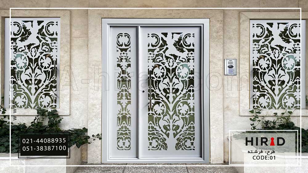 درب حیاط یک و نیم لنگه کد 1501 طرح فرشته&nbsp;