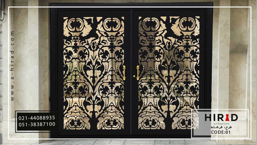 درب ویلایی دولنگه فلزی کد 2001 طرح فرشته هیراد