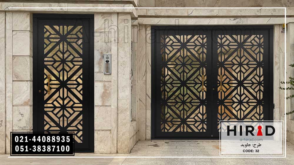 درب پارکینگ طرح جاوید هیراد رنگ مشکی