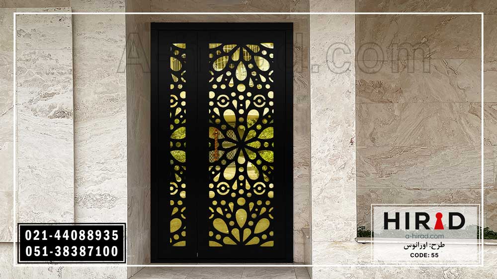 درب فلزی لیزری هیراد زیبا و با رنگ مشکی