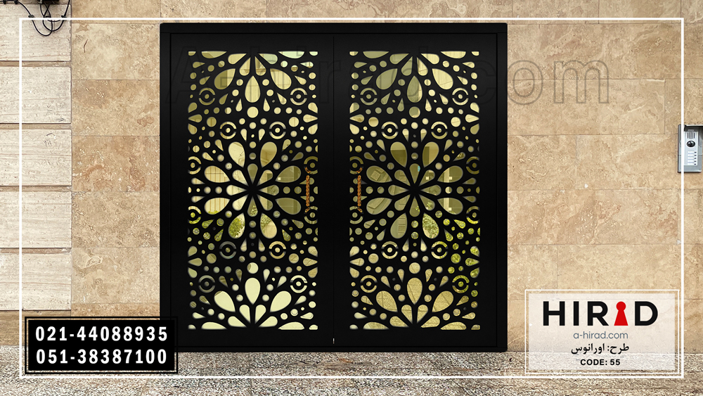 درب پارکینگ استاندارد با پوشش رنگ کوره ای مشکی