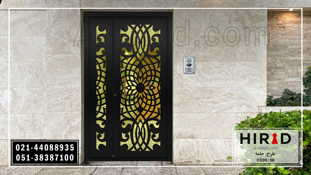 زیبایی در کنار امنیت با درب فلزی جدید هیراد سی ان سی شده با طرح حلما