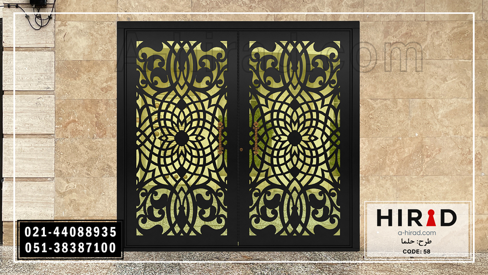 درب فلزی سی ان سی شده جدید هیراد همراه با چهارچوب 8*8 قوی