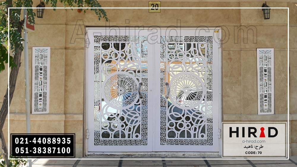 درب فلزی طرح ناهید با پوشش رنگ کوره ای سفید