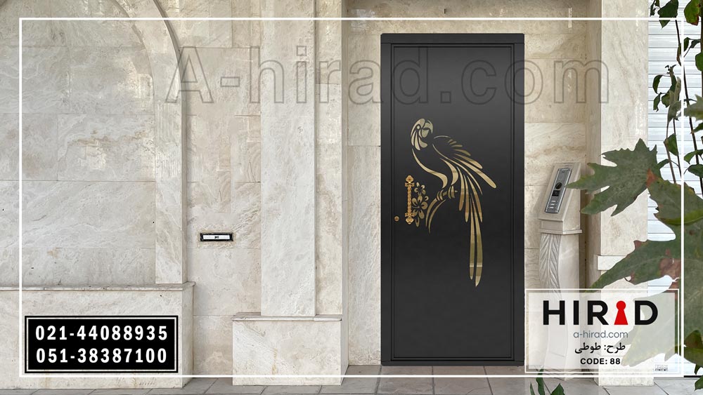 درب فلزی تک لت هیراد با رنگ مشکی کوره ای