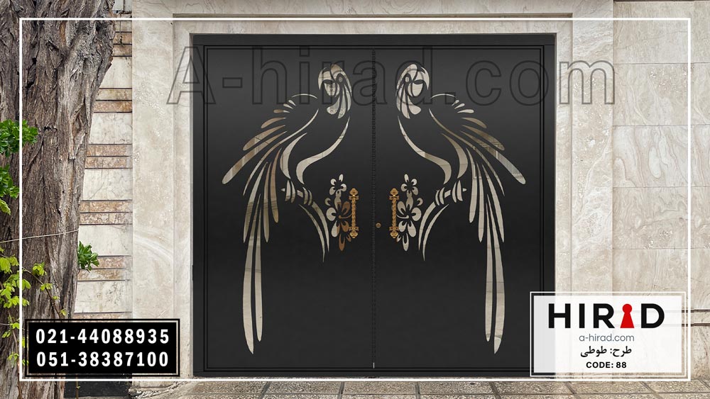 درب فلزی پارکینگی هیراد طرح طوطی ویژه مشتریان خاص پسند