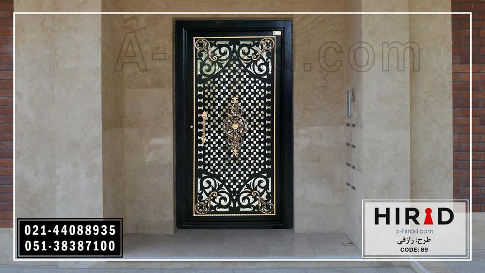 درب فلزی لیزری تک لنگه ترکیب شده با فرفورژه