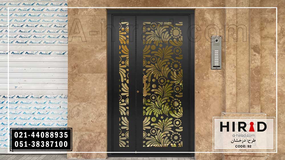 درب فلزی هیراد سی ان سی شده با طرح درخشان 