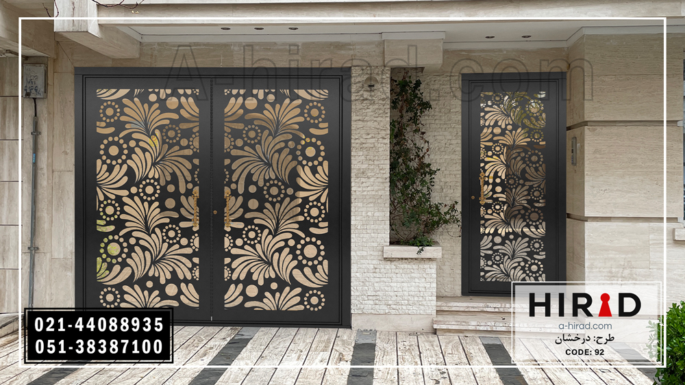 درب دو لنگه فلزی با طرح درخشان کد 2092 هیراد