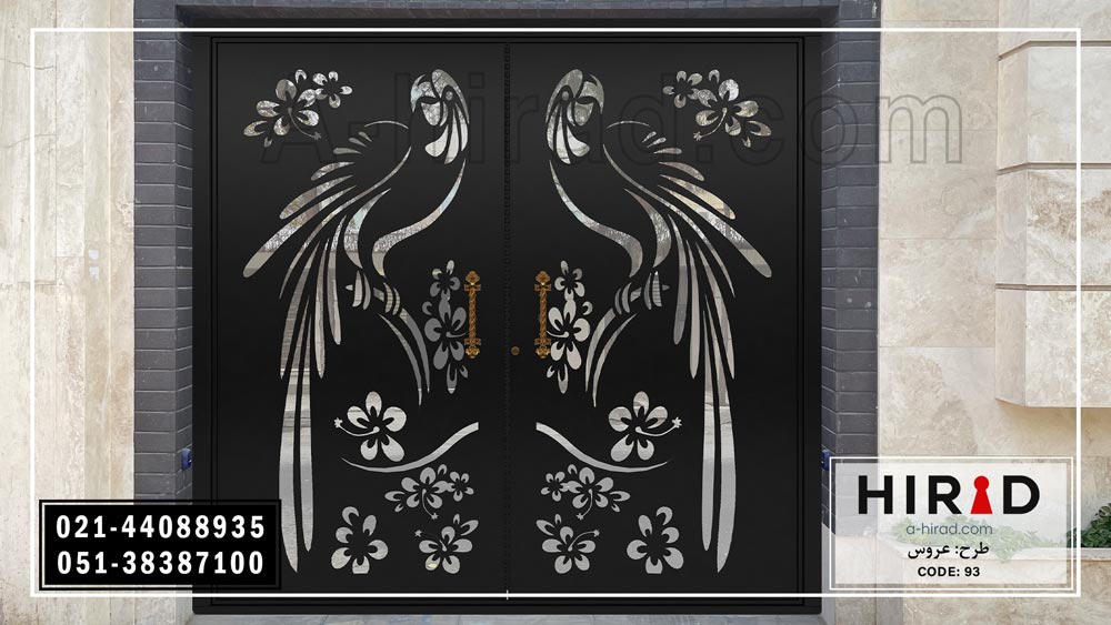 درب فلزی ویژه ورودی باغ و یلا سی ان سی شده با طرح عروس 