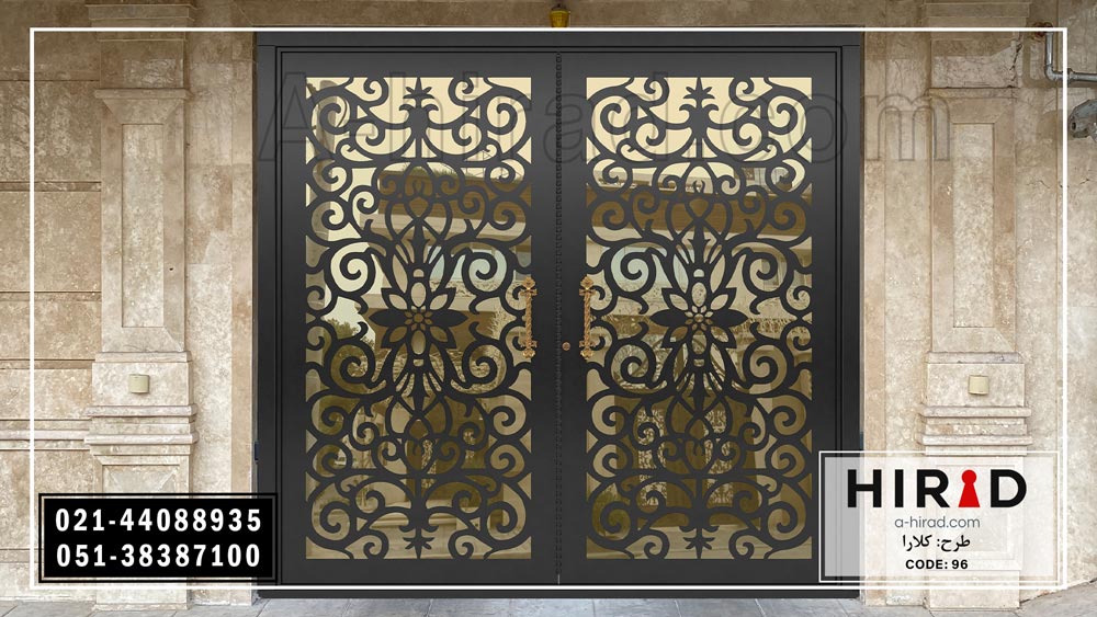 درب دو لنگه فلزی هیراد مجهز به نوار لاستییکی ضربگیر 