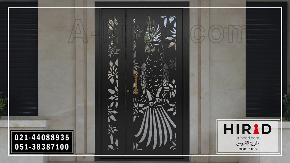 درب فلزی لابی طرح ققنوس کد 15106 هیراد