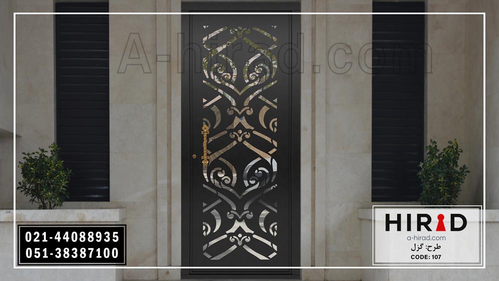 معرفی درب آهنی شیک و ساده رنگ شده مدل 10107 هیراد