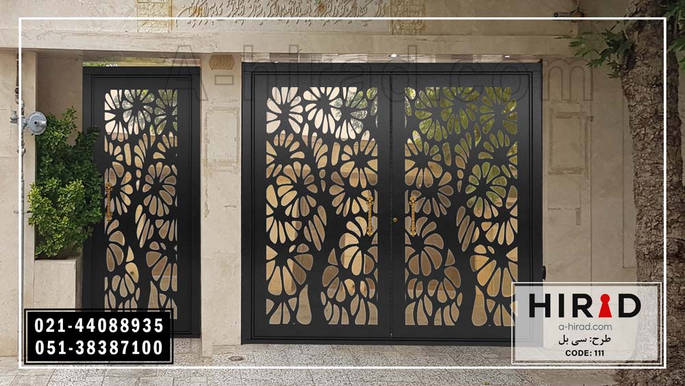 درب فلزی تک لنگه کد 10111 طرح سی بل هیراد| درب حیاط شیک و ساده&nbsp;