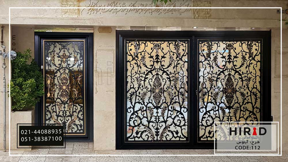 درب پارکینگ فلزی طرح آبنوس 20112