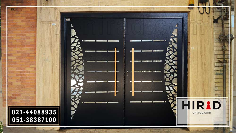 درب حیاط دو لنگه کد 20178 هیراد مدل کروتن2