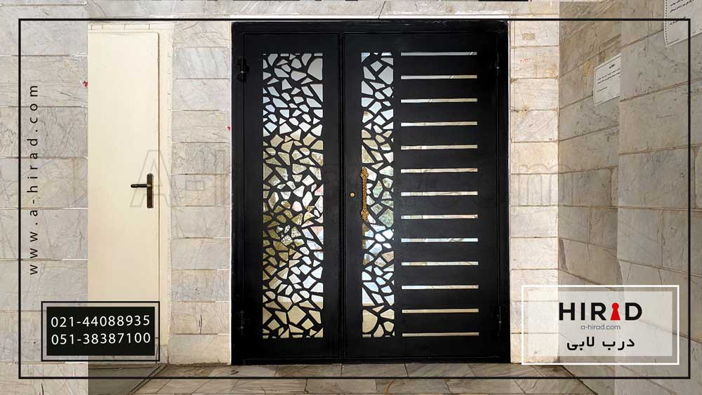 درب لابی مدرن فلزی (شیشه&zwnj;خور) کد 135