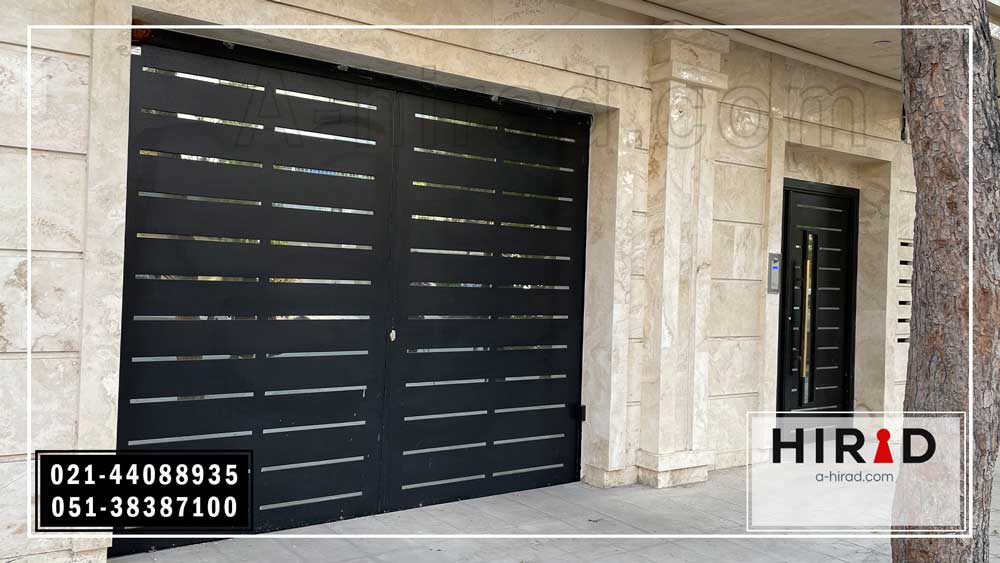 درب پارکینگ ریلی فلزی با برش لیزری طرح ستیا