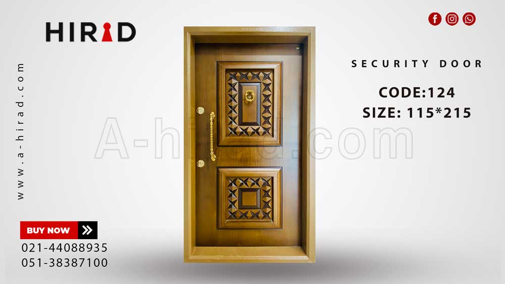 درب ضد سرقت روکش چوب کد 124