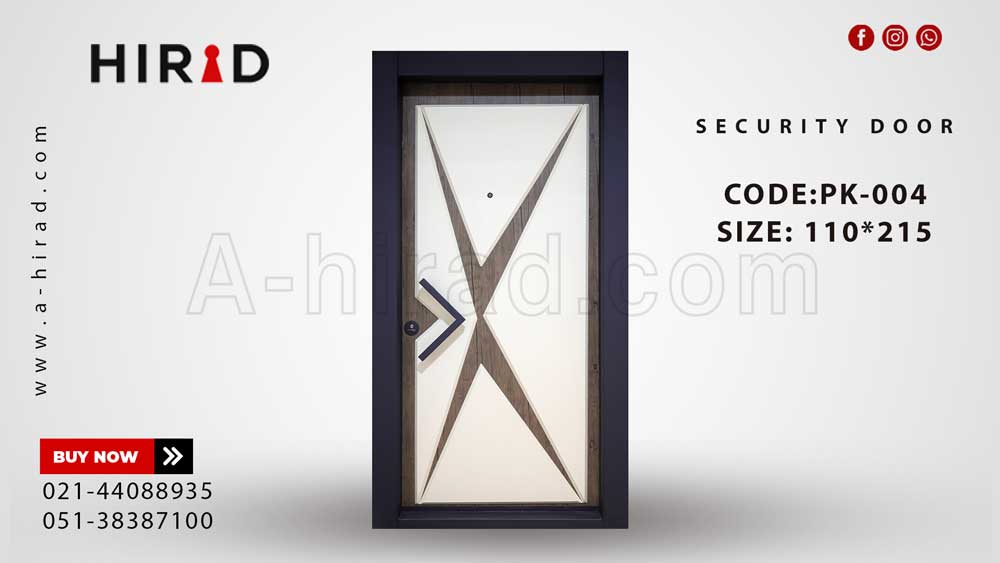 درب ضد سرقت روکش ترکیبی چوب و پلی&zwnj;اورتان کد PK-004