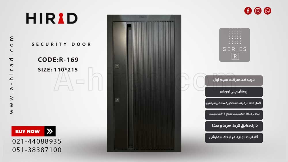 درب ضد سرقت سیم لول (چهارچوب و لنگه هم&zwnj;سطح) مدل&nbsp;R-169