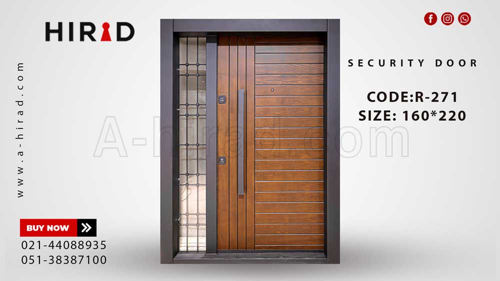 درب ضد سرقت روکش چوب گردو کدR271