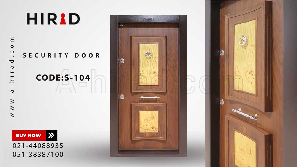 درب ضد سرقت ترک با روکش چوب طبیعی&nbsp;S-104
