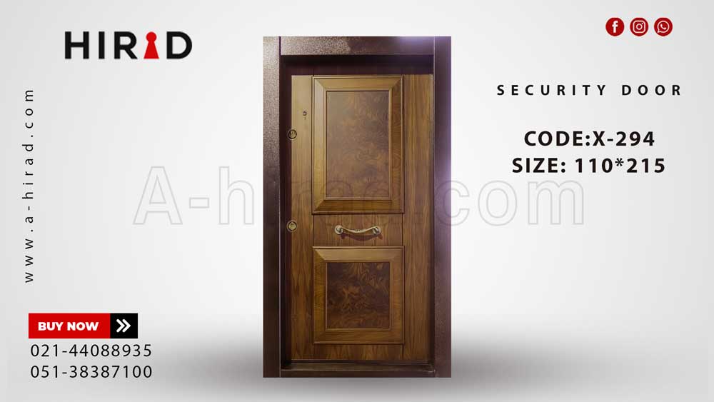 درب ضد سرقت کلاسیک روکش چوب گردو کد X-294