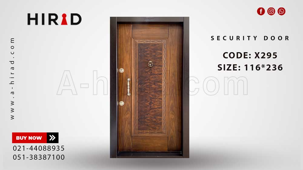 درب ضد سرقت روکش چوب گردو مدل X295