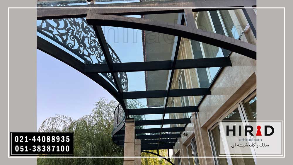 طراحی و اجرای کف شیشه ای باغ، ویلا