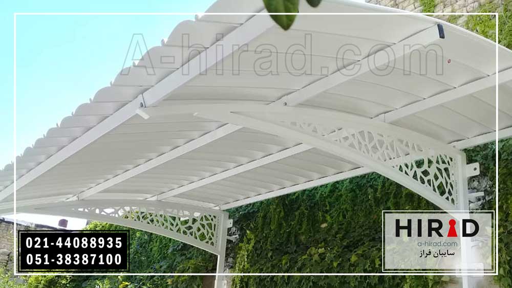 سایبان ماشین با عرض 3 متر و طول 5 متر روی دیوار