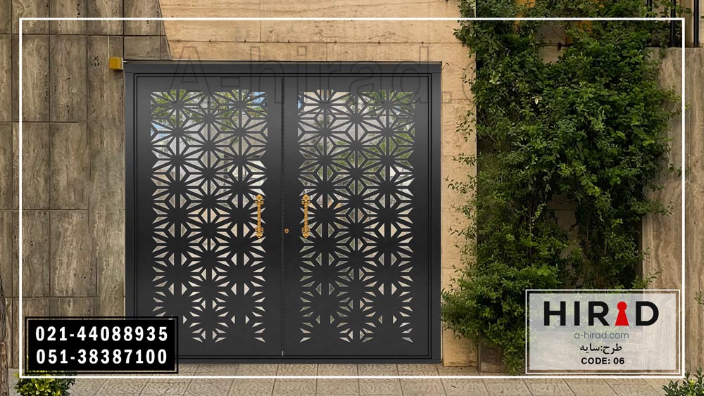 درب دولنگه برش لیزری ورودی حیاط از خیابان