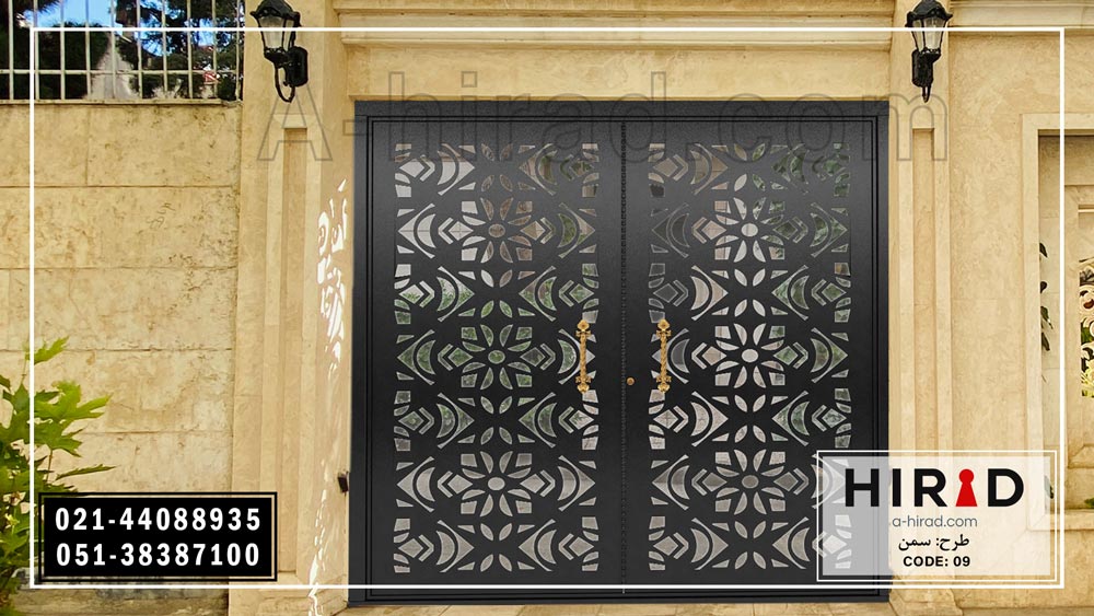 درب ورودی حیاط و پارکینگ فلزی لیزری