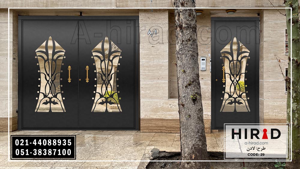 درب ویلایی لیزری دو لنگه کد 2029 طرح لادن&nbsp;