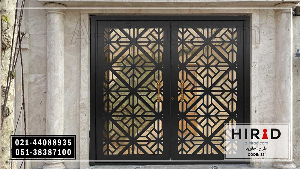 درب فلزی دو لنگه با بازشوی ریلی هیراد