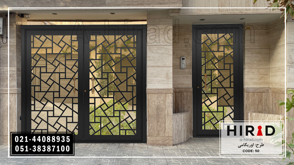 ست درب فلزی لیزری دو لنگه و تک لنگه هیراد 