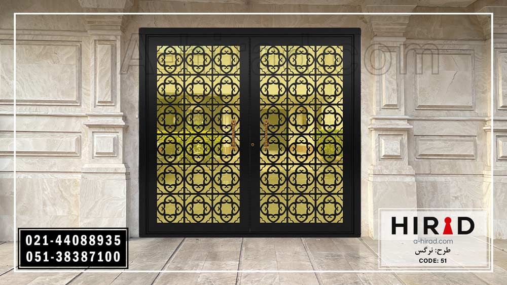 درب فلزی لیزری دو لنگه هیراد ویژه ورودی ویلا 