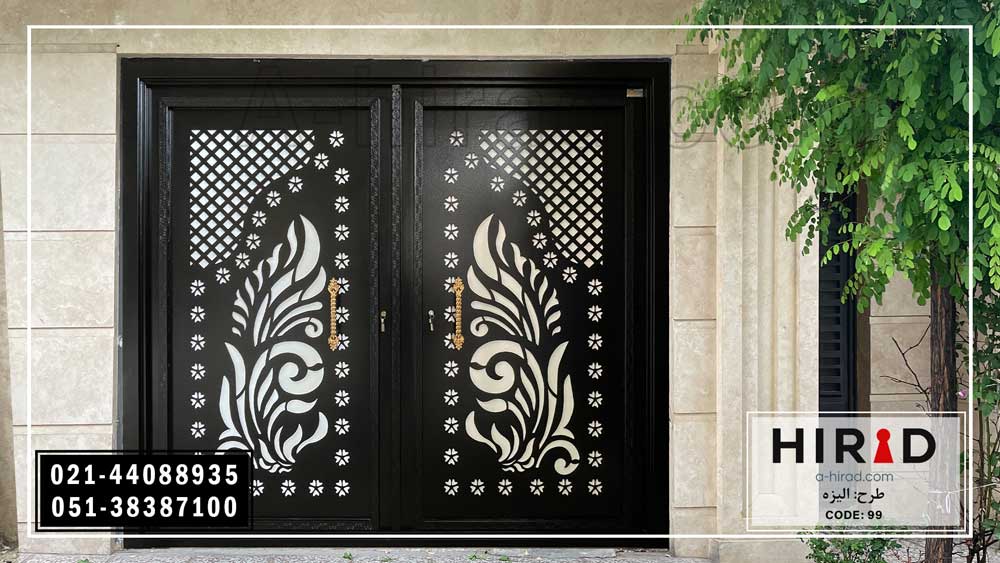 زیبایی در کنار امنیت با درب فلزی لیزری کد 2099 طرح الیزه هیراد