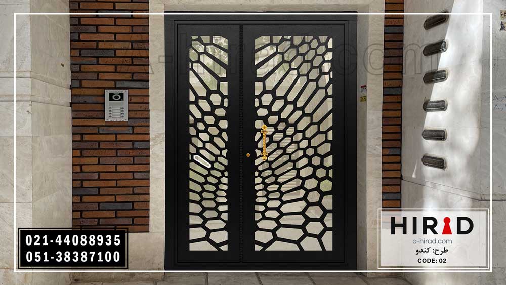 ابعاد استاندارد درب دو لنگه فلزی لیزری هیراد