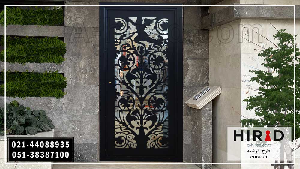 درب فلزی با پوشش رنگ کوره ای طرح فرشته هیراد