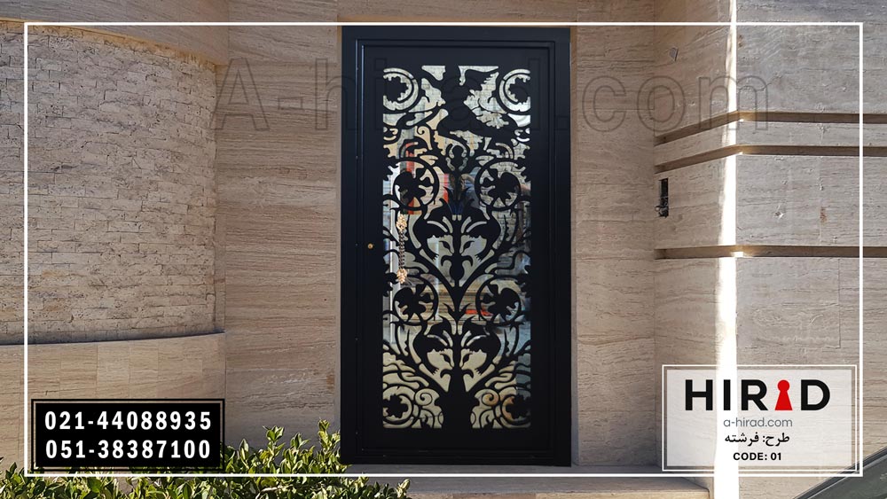 درب فلزی تک لنگه با رنگ مشکی کوره ای کد 1001 هیراد