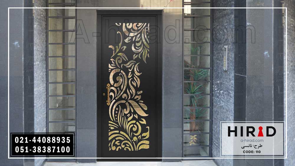 پوشش رنگ درب فلزی تک لنگه طرح نانسی هیراد