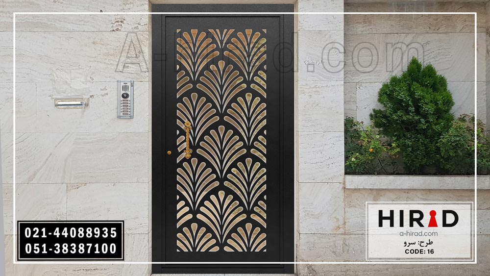 درب نفررو لابی با پوشش رنگ کوره ای هیراد