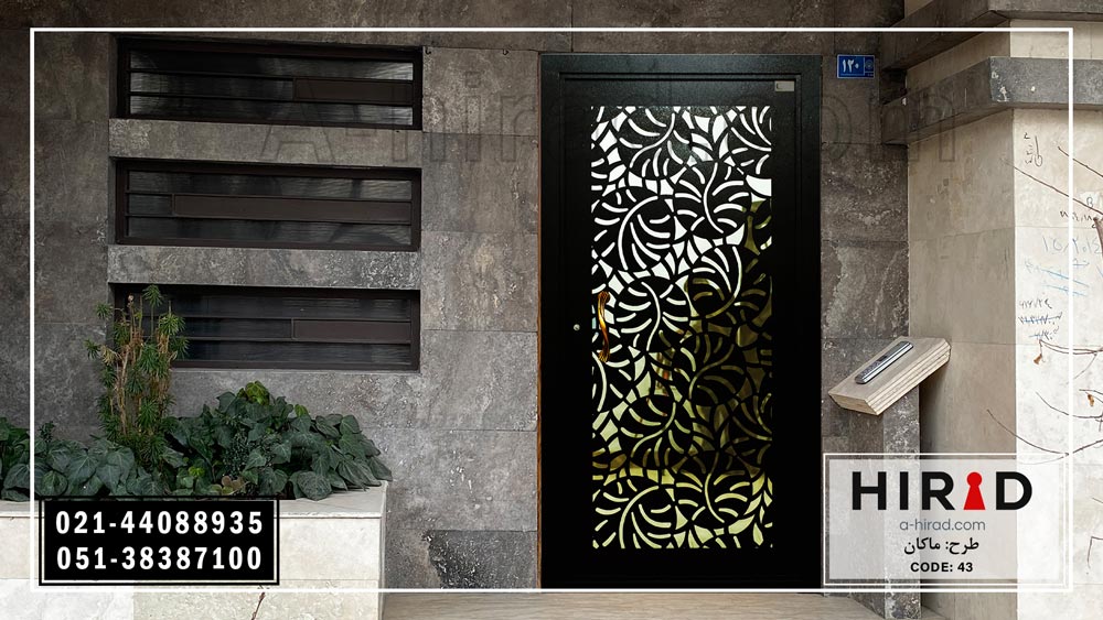 درب فلزی سی ان سی شده طرح  ماکان هیراد