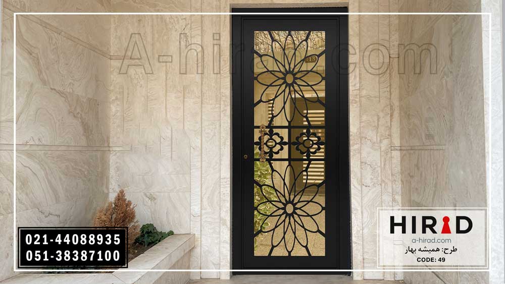 عکس درب تک لنگه طرح همیشه بهار هیراد با ابعاد استاندارد