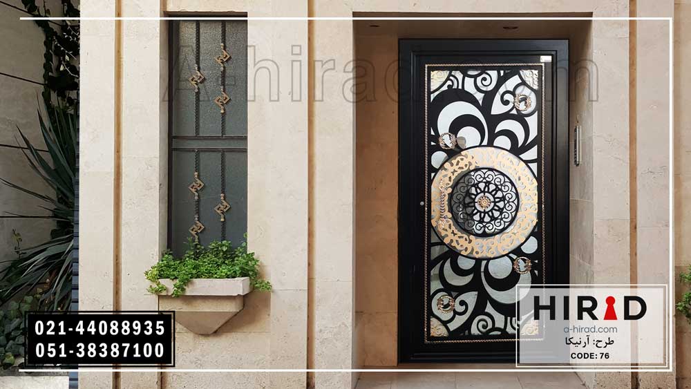 درب فلزی لیزری تک لنگه با ابعاد 116*223 هیراد