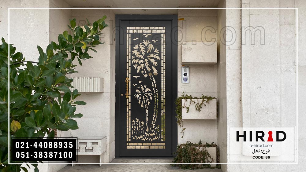 درب فلزی مدل نخل هیراد قابلیت ساخت در ابعاد استاندارد و سفارشی را دارد
