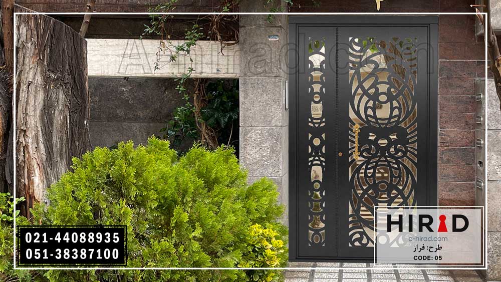 درب یک و نیم لنگه فلزی لیزری طرح فراز