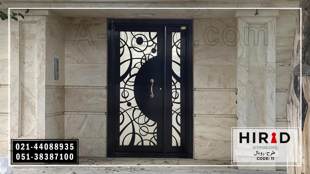 درب یک و نیم لنگه فلزی لیزری مناسب برای ورودی تالارها