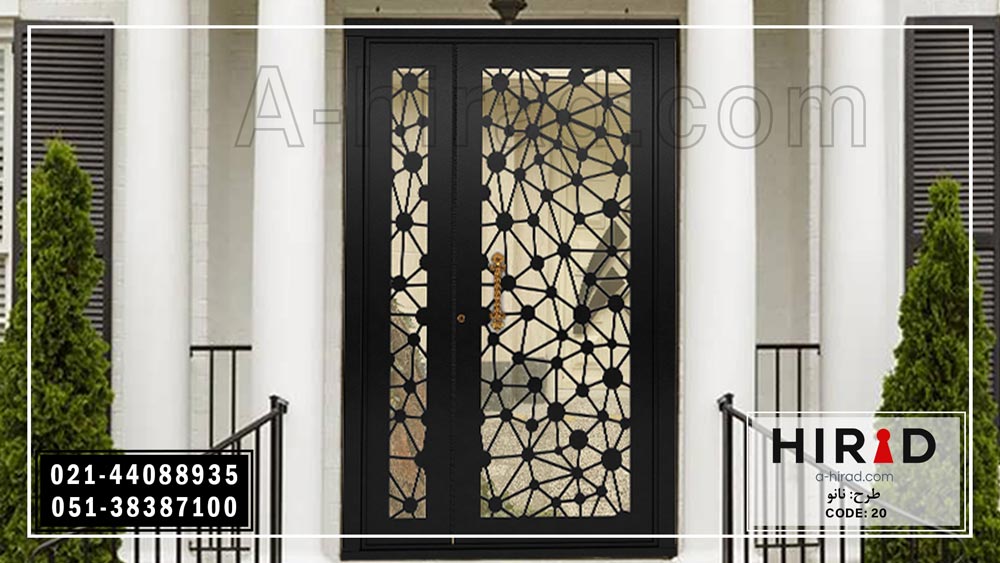 درب فلزی ورودی یک و نیم لنگه با طراحی زیبا کد 1520 هیراد